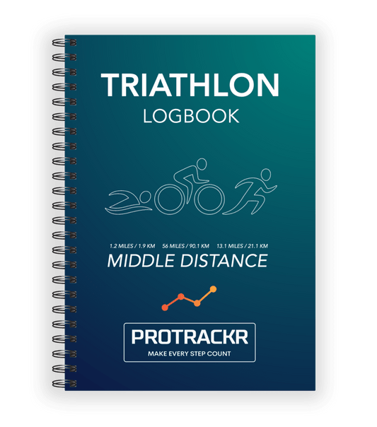 Middle Distance Triathlon Training Logbook, Turquoise Cover
