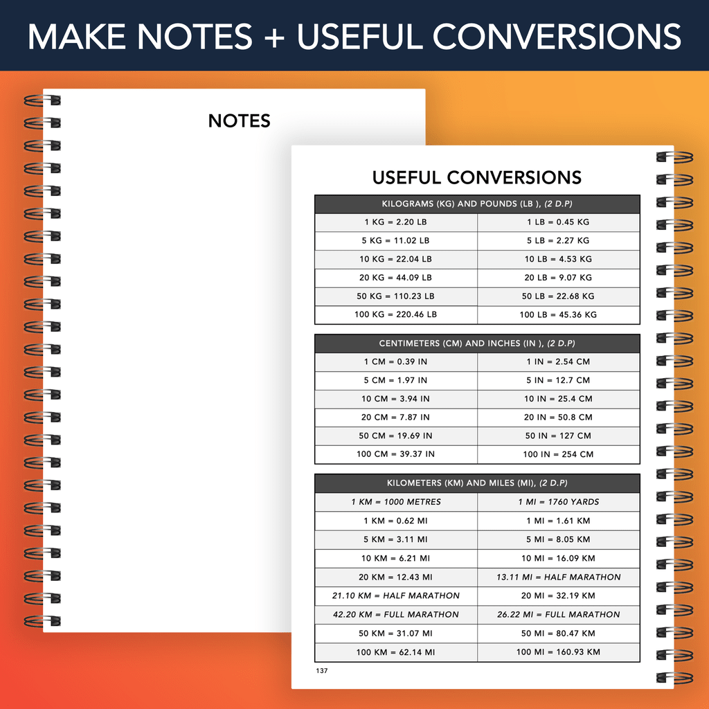 Workout Logbook - Notes and Conversions