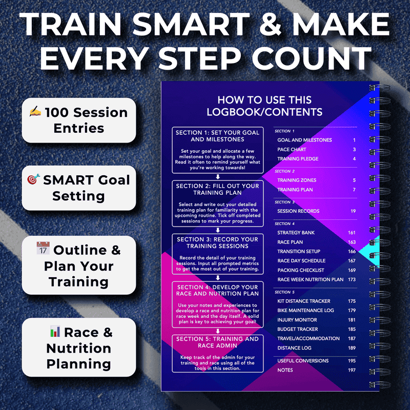 Long Course Distance Triathlon Training Logbook