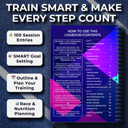 Long Course Distance Triathlon Training Logbook