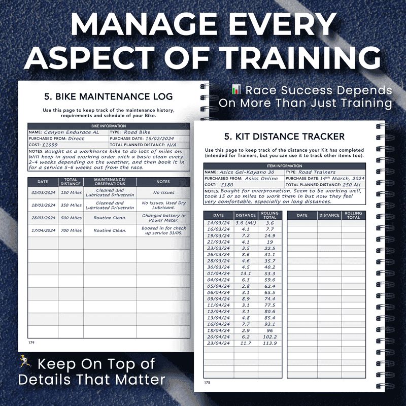 Middle Distance Triathlon Training Logbook
