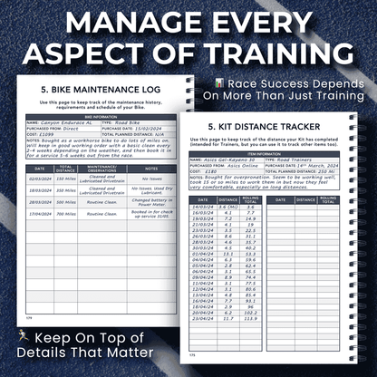 Middle Distance Triathlon Training Logbook